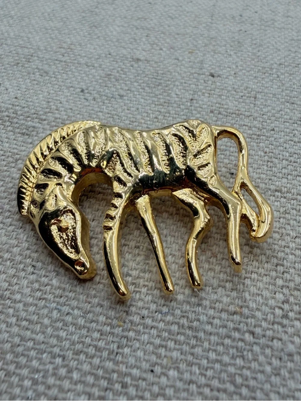 Gold Horse Brooch Pin